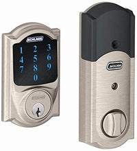 Load image into Gallery viewer, Schlage Z-Wave Connect Camelot Touchscreen Deadbolt with Built-In Alarm, Satin Nickel, BE469 CAM 619