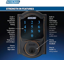 Load image into Gallery viewer, Schlage Z-Wave Connect Camelot Touchscreen Deadbolt with Built-In Alarm, Satin Nickel, BE469 CAM 619